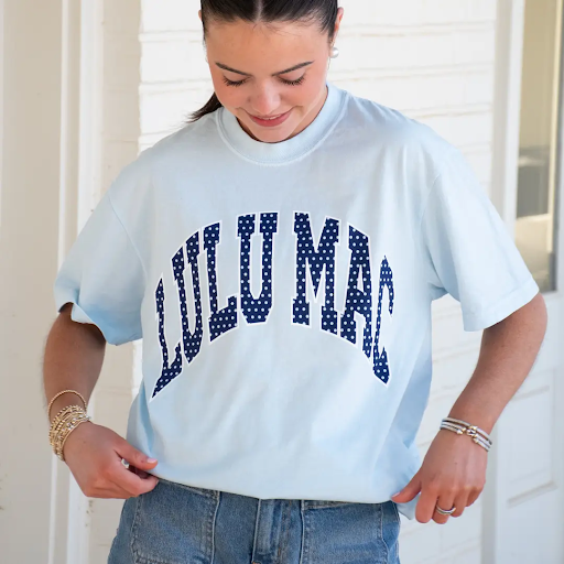 LULUMAC Polka Dot Adult Chambray Comfort Colors Tee