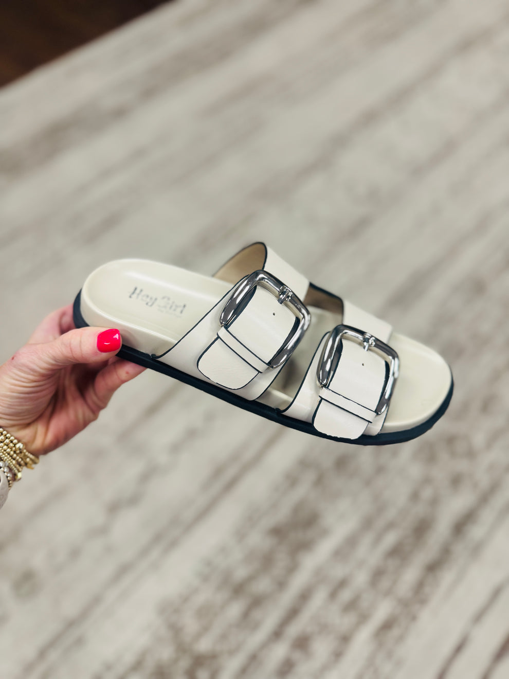 Corky Private Jet Slide Ivory
