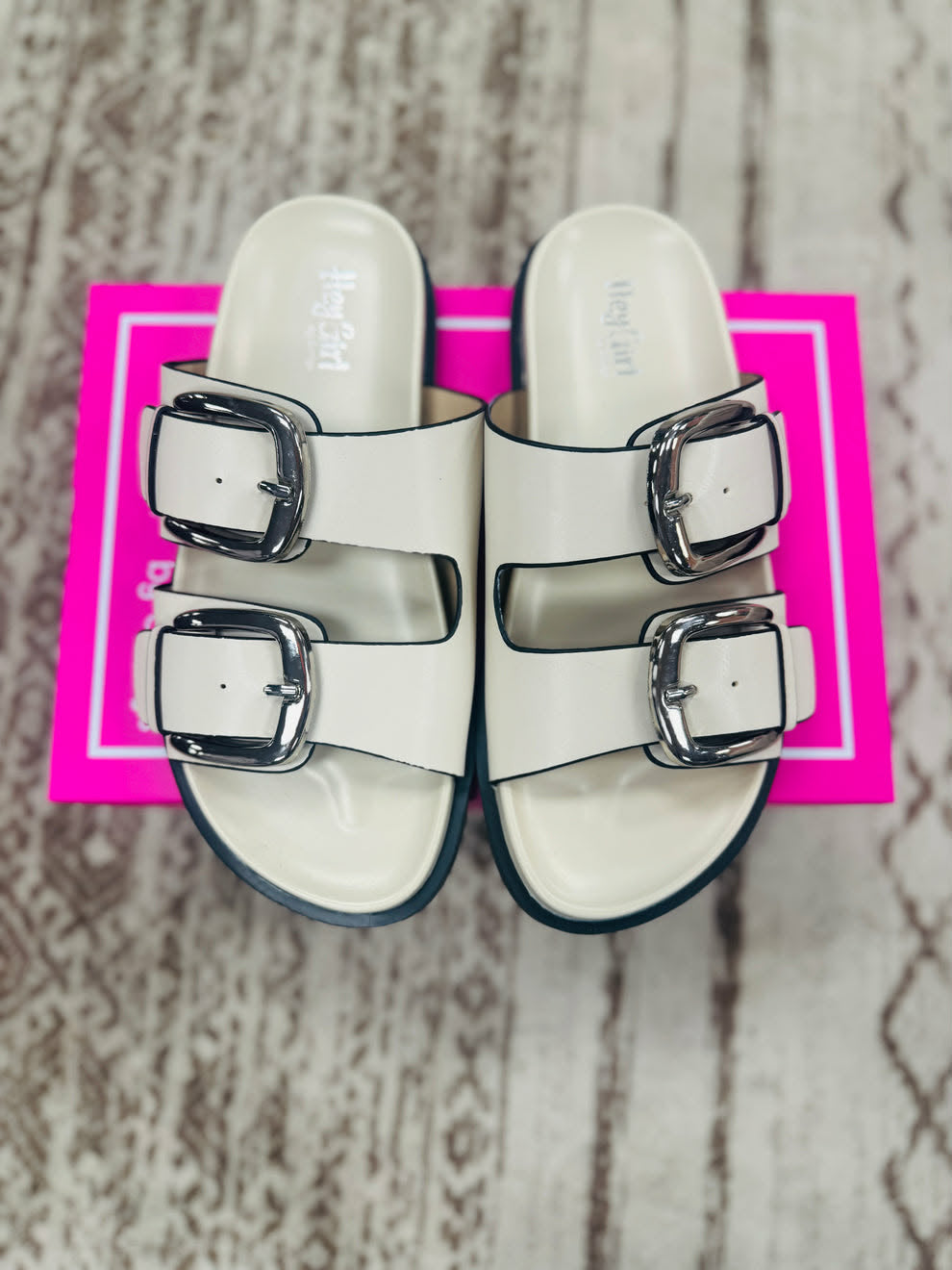 Corky Private Jet Slide Ivory