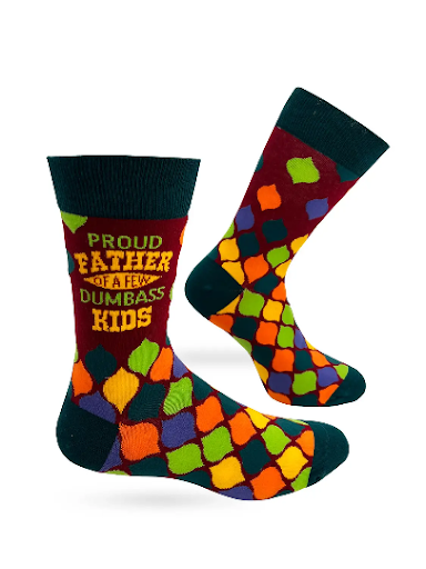 Proud Father of A Few Dumbass Kids Men's Novelty Crew Socks