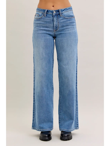 Judy Blue Mid Rise Retro Wide Leg Jean