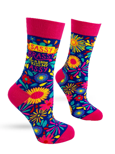 Sassy Brassy and A Little Kiss My Assy Women's Crew Socks