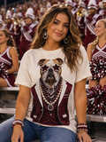 Gameday Bulldog Cream Graphic Tee