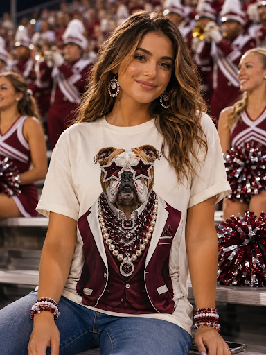 Gameday Bulldog Cream Graphic Tee