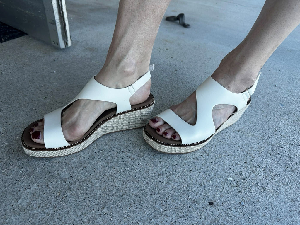Corky Steppin Out Off White Wedge