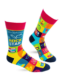Educational Rock Star Men's Novelty Crew Socks
