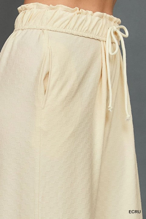 Umgee Lightweight Jacquard Wide Leg Pants