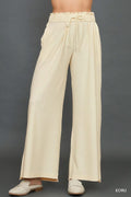 Umgee Lightweight Jacquard Wide Leg Pants