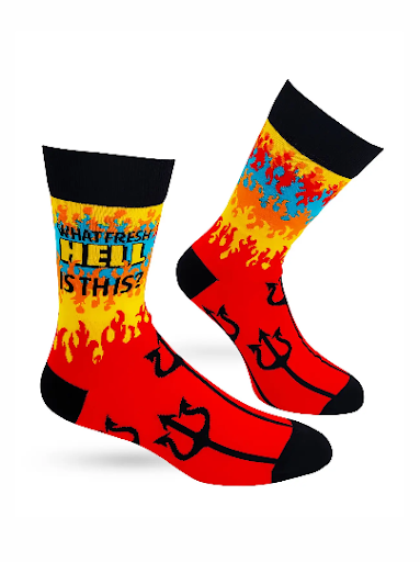 What Fresh Hell Is This? Men's Novelty Crew Socks