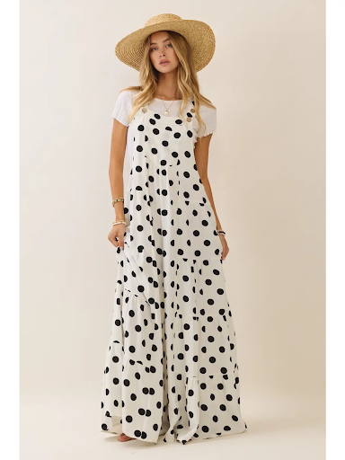Polka Dot Sling Maxi Jumpsuit